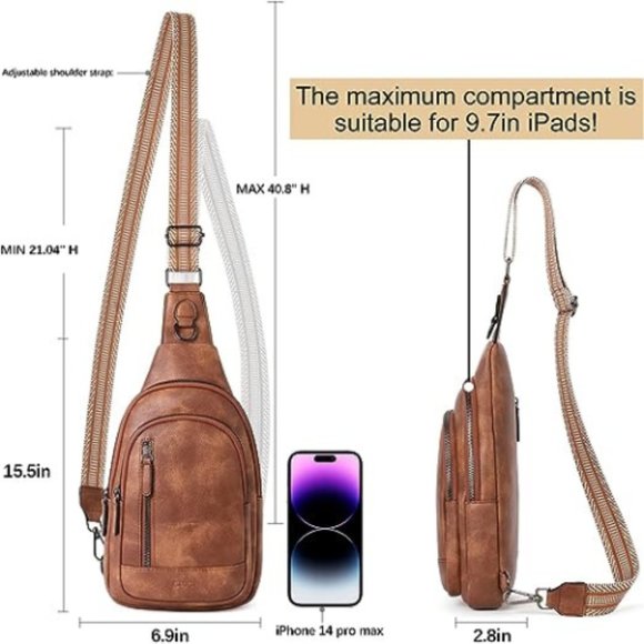 CLUCI Women Large Sling Leather Crossbody Backpack